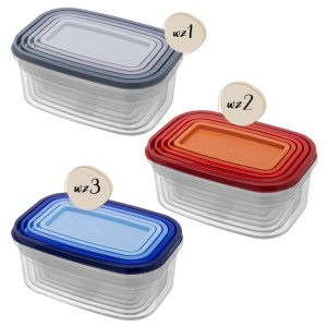 Komplet pojemników prostokątnych KLIC BOX 5 sztuk 0,4L 0,7L 1,1L 1,6L 2,4L